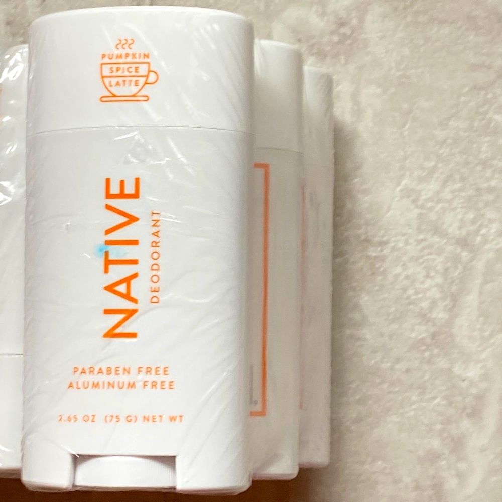 Native Pumpkin Spice Latte Deodorant *New* Sealed Three Pack Limited Edition